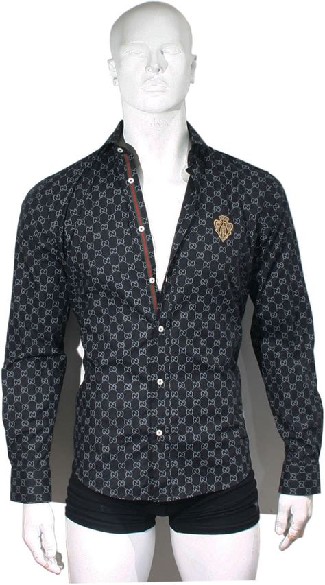 mens black gucci dress shirt|real gucci shirts for men.